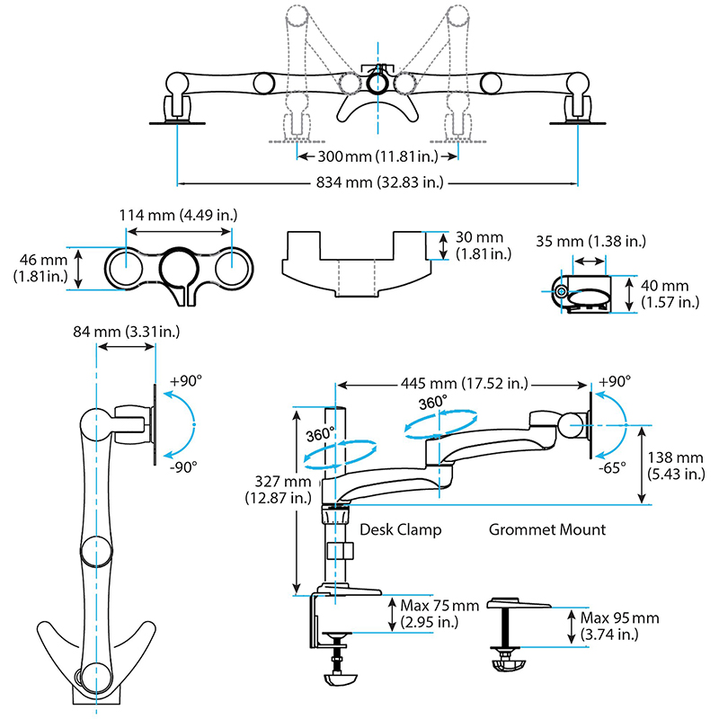 StarTech ARMDUAL Desk-Mount Dual Monitor Arm