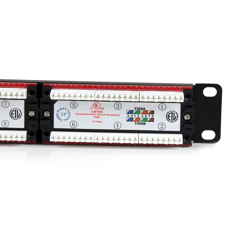 StarTech C6PANEL24 24 Port 1U Rackmount Cat 6 110 Patch Panel