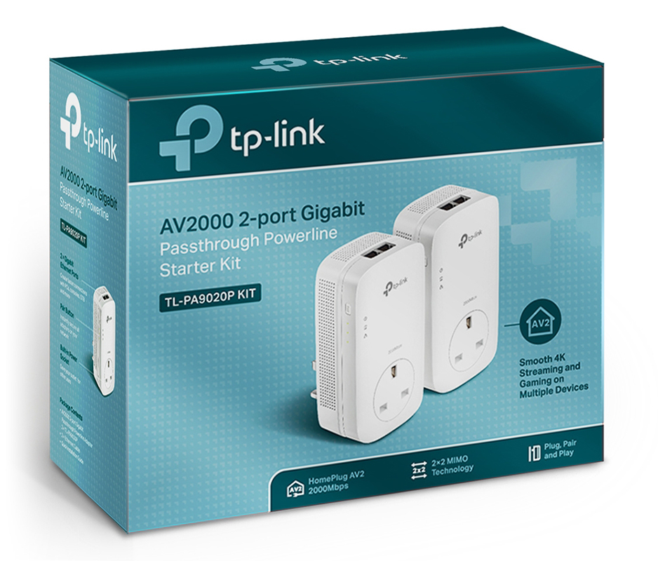 TP-link AV2000 2-Port Gigabit Passthrough Powerline Starter Kit