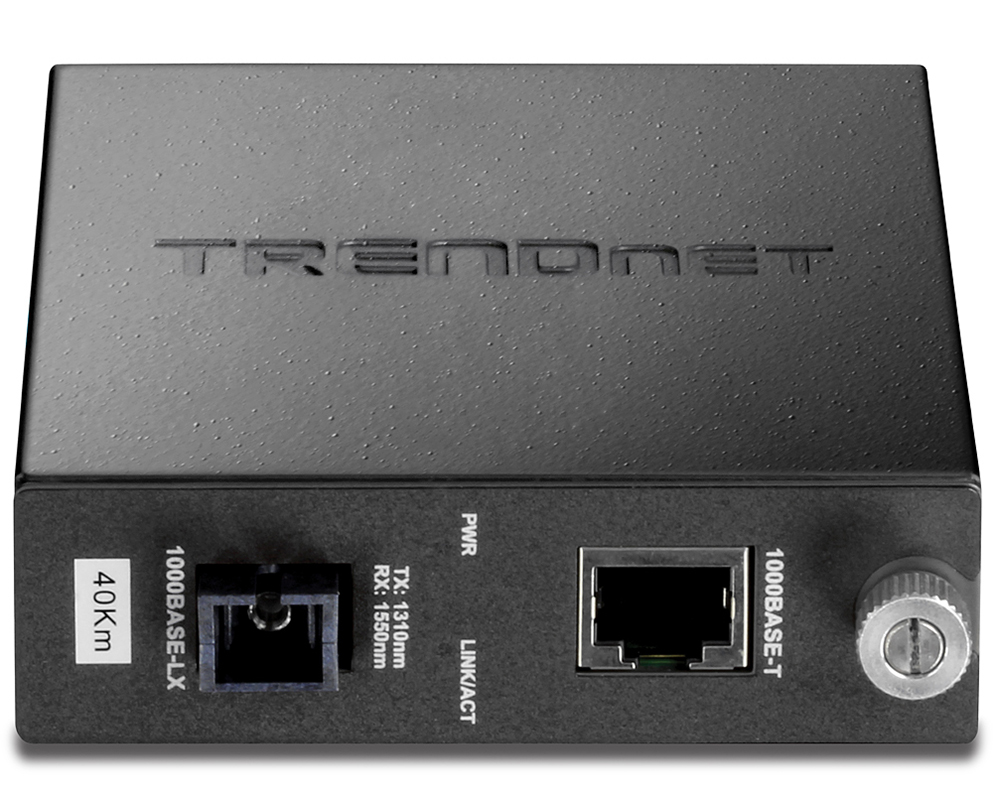 TRENDnet Intelligent 1000Base-TX to 1000Base-FX Dual Wavelength Single Mode SC Fiber Converter 40KM