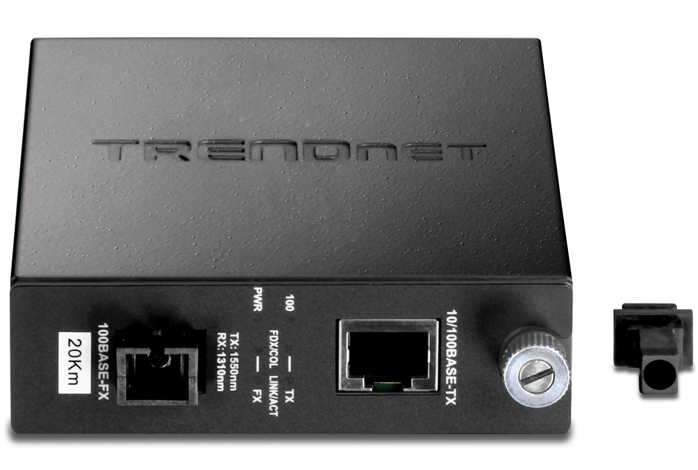 TRENDnet Intelligent 100Base-TX to 100Base-FX Dual Wavelength Single Mode SC Fiber Converter TX1550