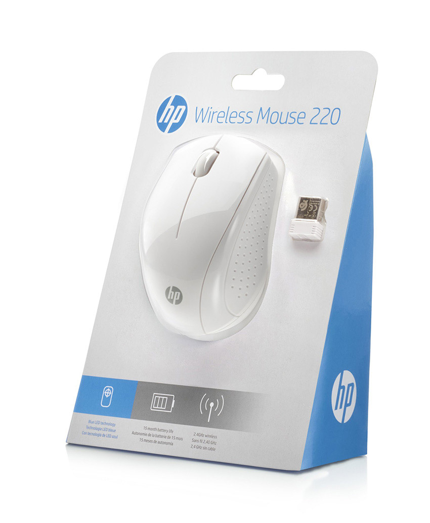 HP 7KX12AA Wireless Mouse 220 (Snow White)