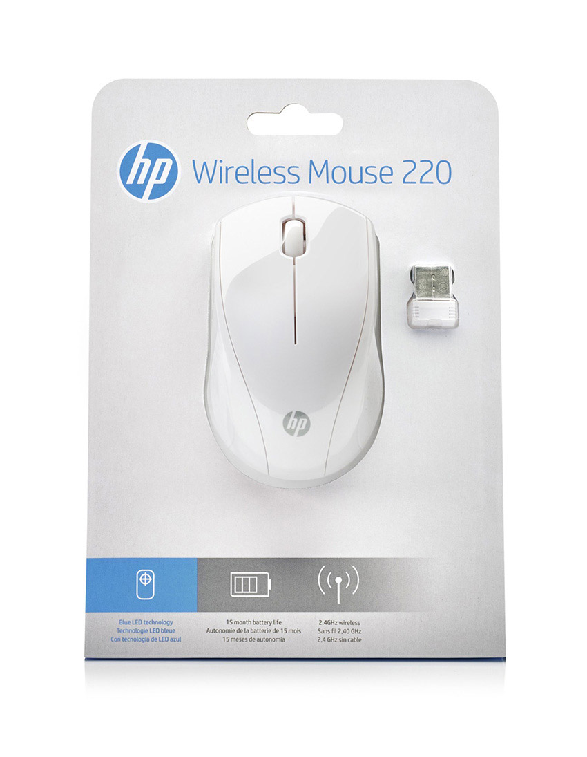 HP 7KX12AA Wireless Mouse 220 (Snow White)
