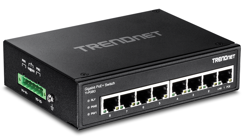 TRENDnet TI-PG80 8-port Hardened Industrial Gigabit PoE+ Switch