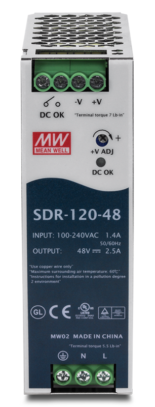 TRENDnet TI-S12048 DIN Rail 48V 120W Power Supply for TI-PG541