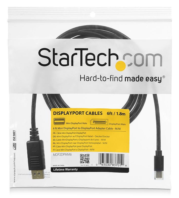 StarTech 10ft/3m Mini DisplayPort to DisplayPort 1.2 Adapter Cable M/M - DisplayPort 4k