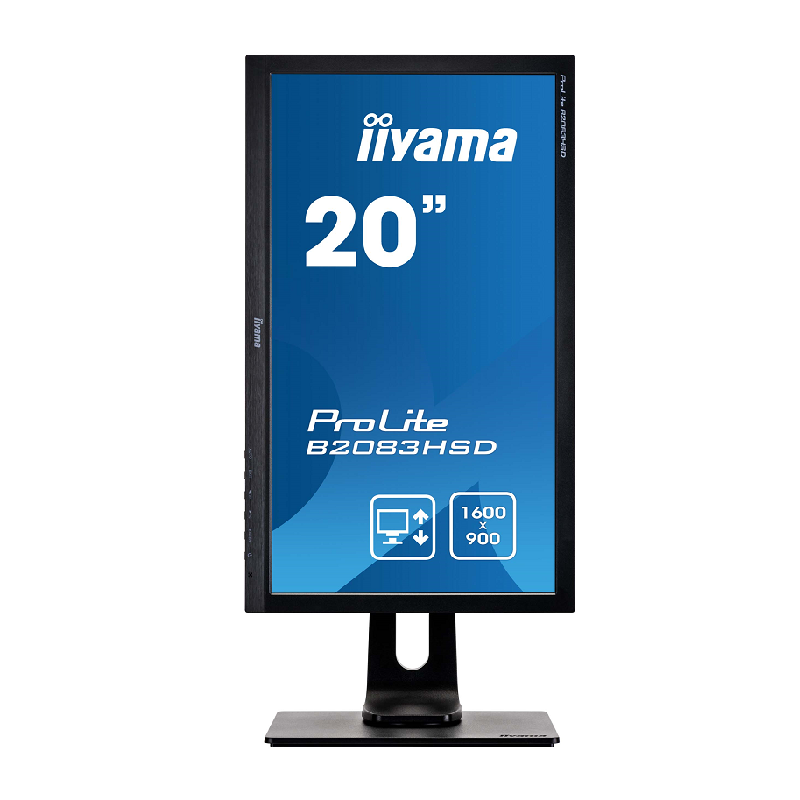 iiyama ProLite B2083HSD-B1 20 Inch 1600x900 Black, Height Adjustable