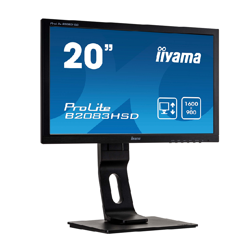 iiyama ProLite B2083HSD-B1 20 Inch 1600x900 Black, Height Adjustable