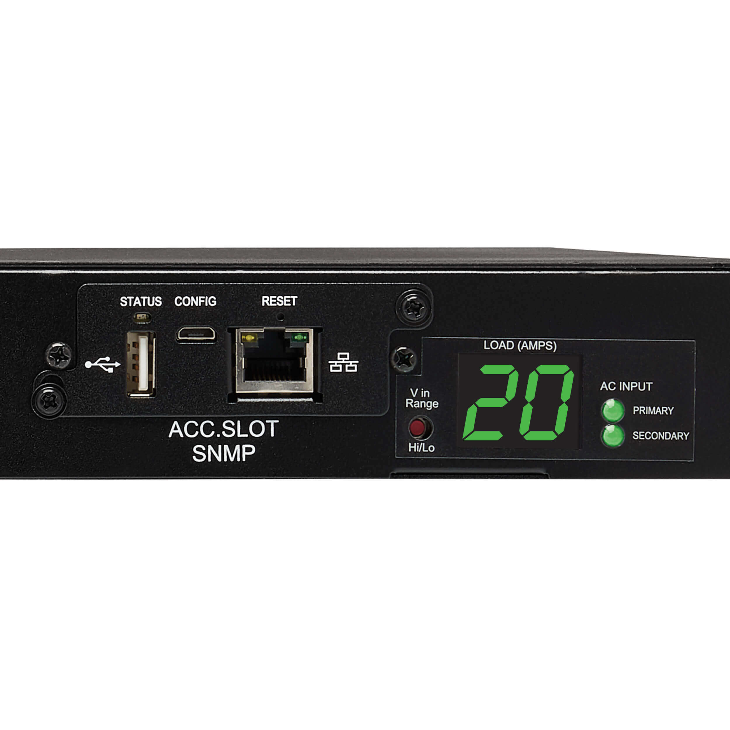 Tripp Lite 3.2-3.8kW Single-Phase ATS/Switched PDU, 200-240V Outlets (8 C13 & 2 C19), 2 C20