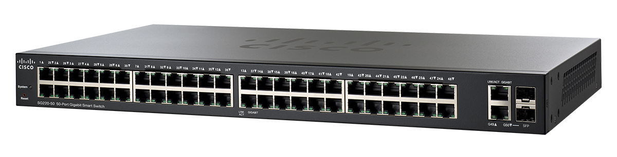 Cisco 220 Series SG220-50 48 Port Gigabit Smart Switch Plus