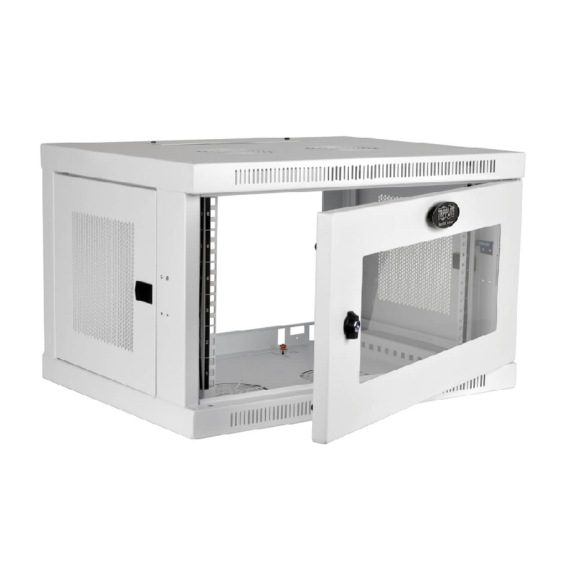 Tripp Lite SmartRack 6U Low-Profile Switch-Depth Wall-Mount Rack Enclosure Cabinet w/ Acrylic, White