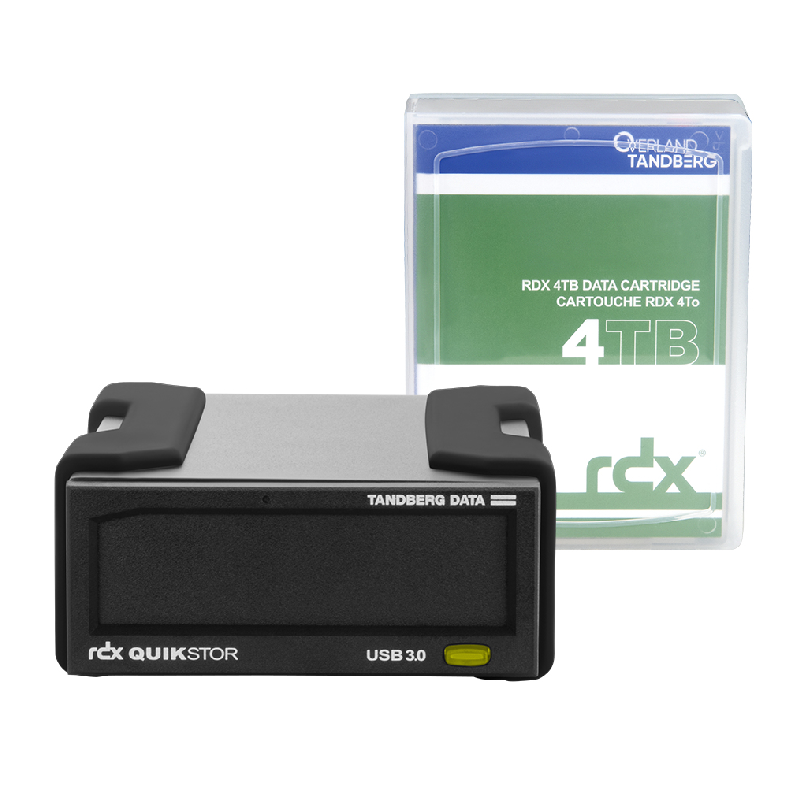 Overland-Tandberg 8866-RDX RDX external drive kit with 4TB cartridge, black, USB3+ 