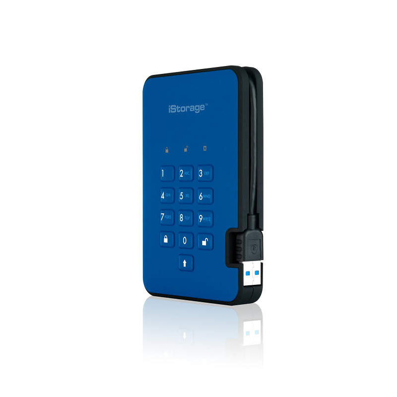 iStorage diskAshur2 SSD - Ocean Blue