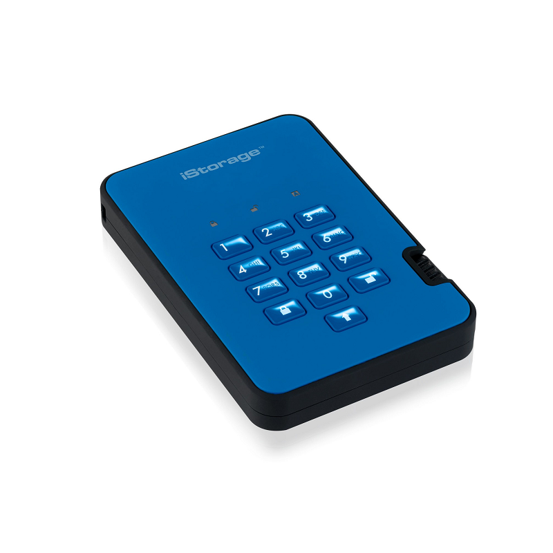 iStorage diskAshur2 SSD - Ocean Blue