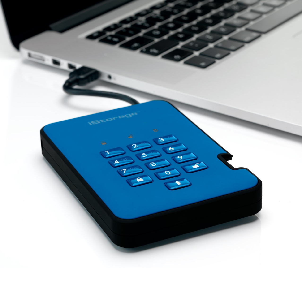 iStorage diskAshur2 SSD - Ocean Blue