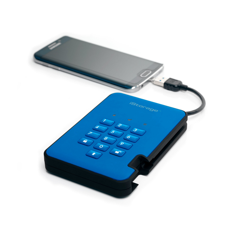 iStorage diskAshur2 SSD - Ocean Blue