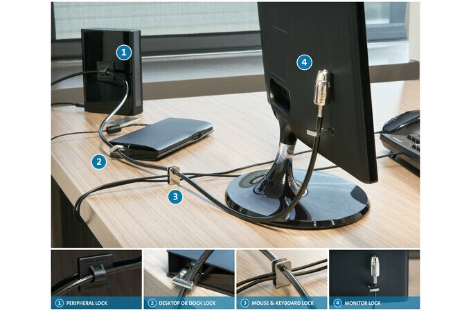 Kensington K64424WW Desktop + Peripherals Locking Kit 2.0
