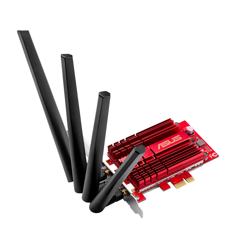Asus PCE-AC88 AC3100 Dual Band PCIe Wi-Fi Adapter with High Power Design