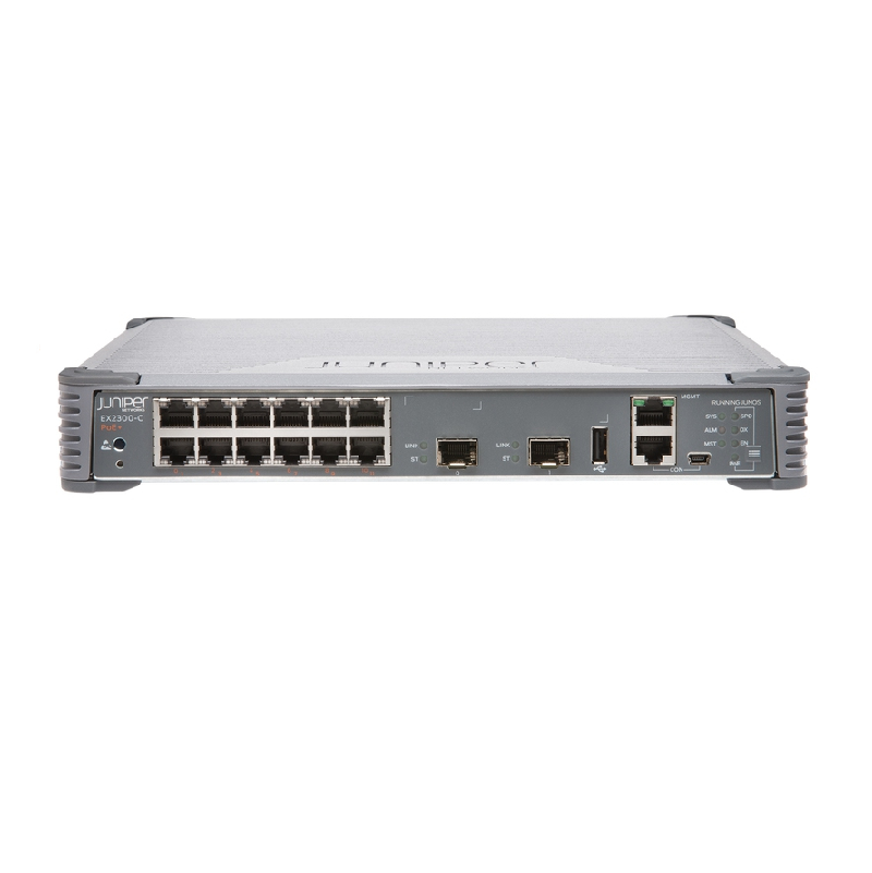 Juniper Networks EX2300-C-12P EX2300 Compact Fanless 12-port PoE+, 2 x 1/10GbE SFP/SFP+ Switch