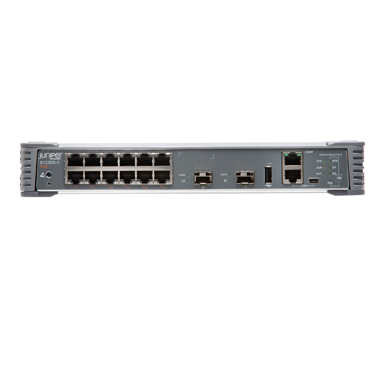 Juniper Networks EX2300-C-12P EX2300 Compact Fanless 12-port PoE+, 2 x 1/10GbE SFP/SFP+ Switch