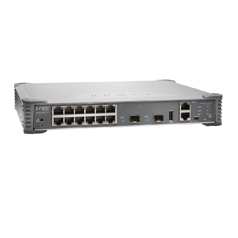 Juniper Networks EX2300-C-12P EX2300 Compact Fanless 12-port PoE+, 2 x 1/10GbE SFP/SFP+ Switch