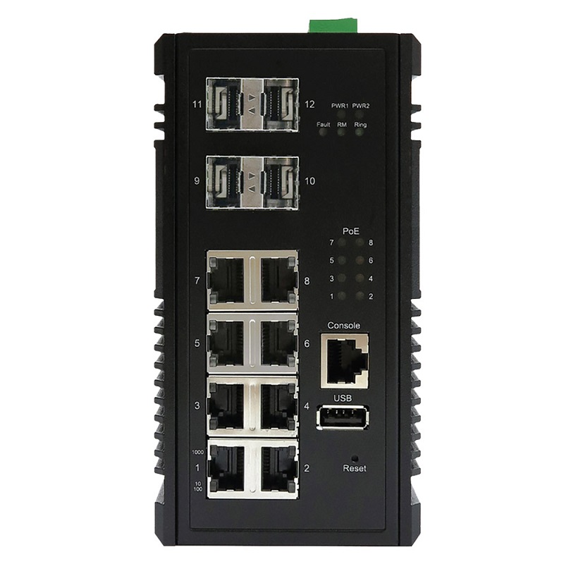 Edimax IGS-5408P Industrial 8-Port Gigabit PoE+ Web Managed Switch with 4 SFP Slots