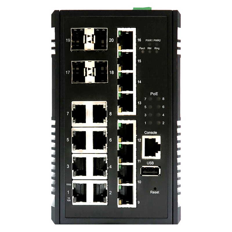 Edimax IGS-5416P Industrial 16-Port Gigabit PoE+ Web Managed Switch 