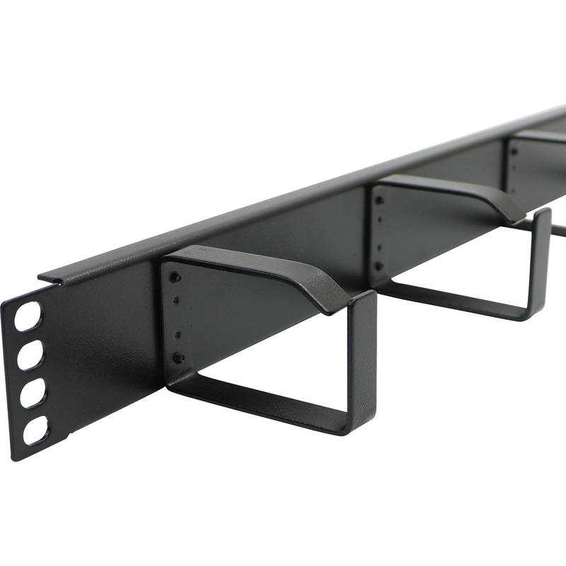 Excel 1U Cable Management Bar 4Metal Hoops 100mm deep Black