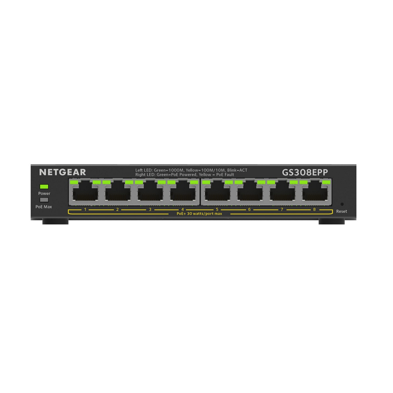 Netgear GS308EPP 8-Port PoE+ Gigabit Ethernet Plus Managed Switch (123W)