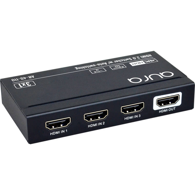 aura HDR HDMI Switch 4K 60Hz 3in 1out IR Remote