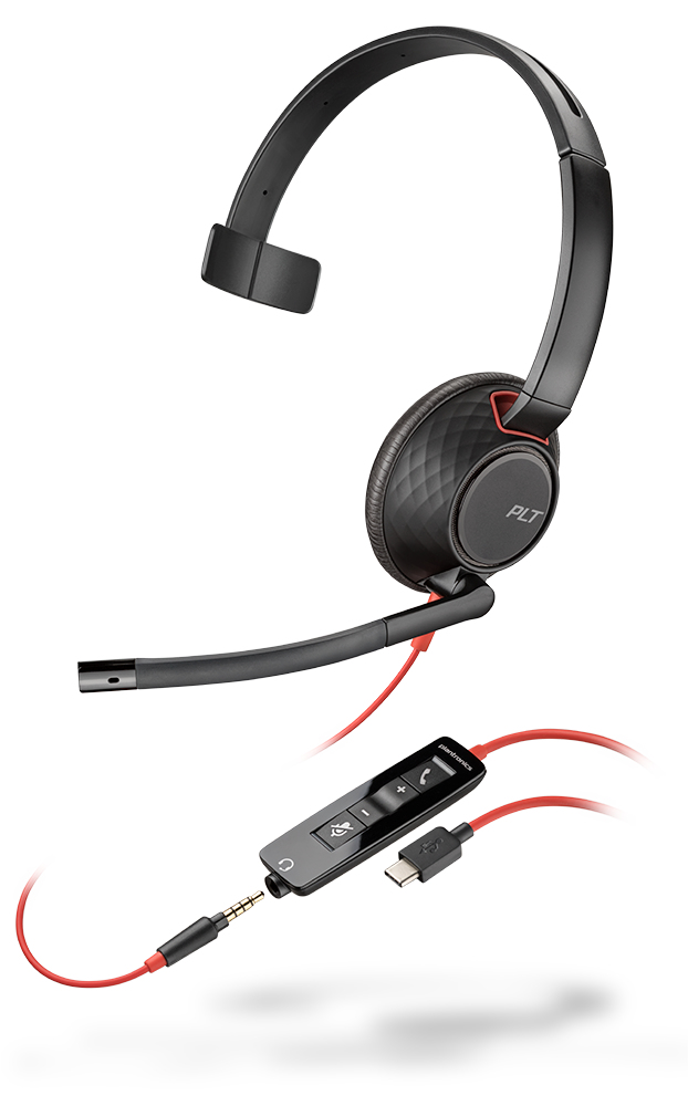 Poly 207587-201 Blackwire 5210 Headset, Monaural, USB-C