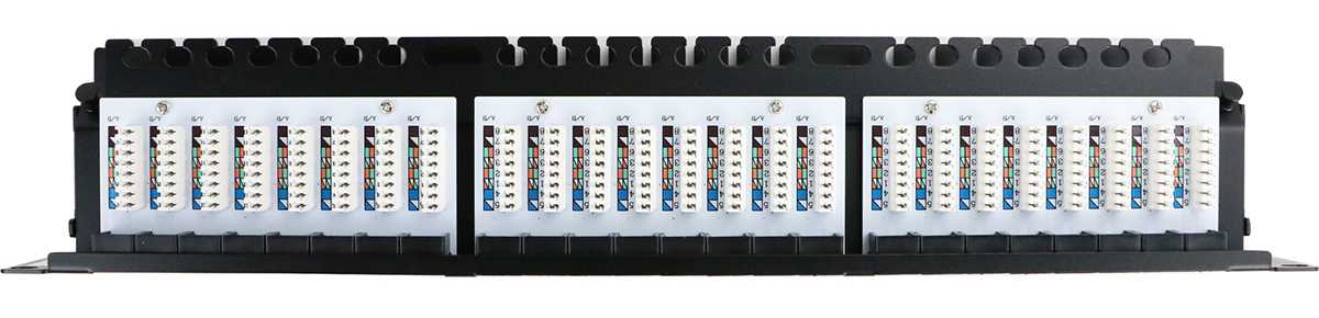 Excel Cat5e 1U 48 Port Right Angled Patch Panel Black