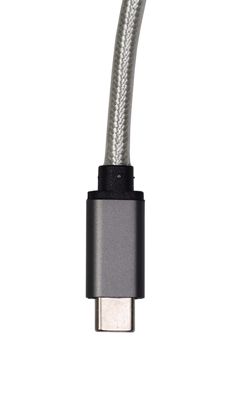 CE USB Type C to USB 3.0 A Male (grey shield) cotton braiding 1m