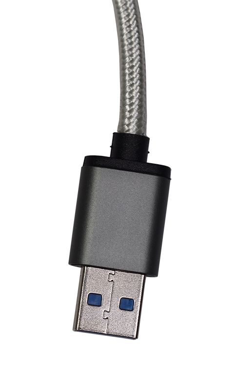 CE USB Type C to USB 3.0 A Male (grey shield) cotton braiding 1m