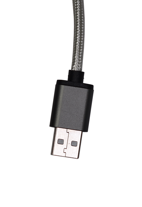 CE USB Type C to USB 2.0 A Male (grey shield) cotton braiding 1m