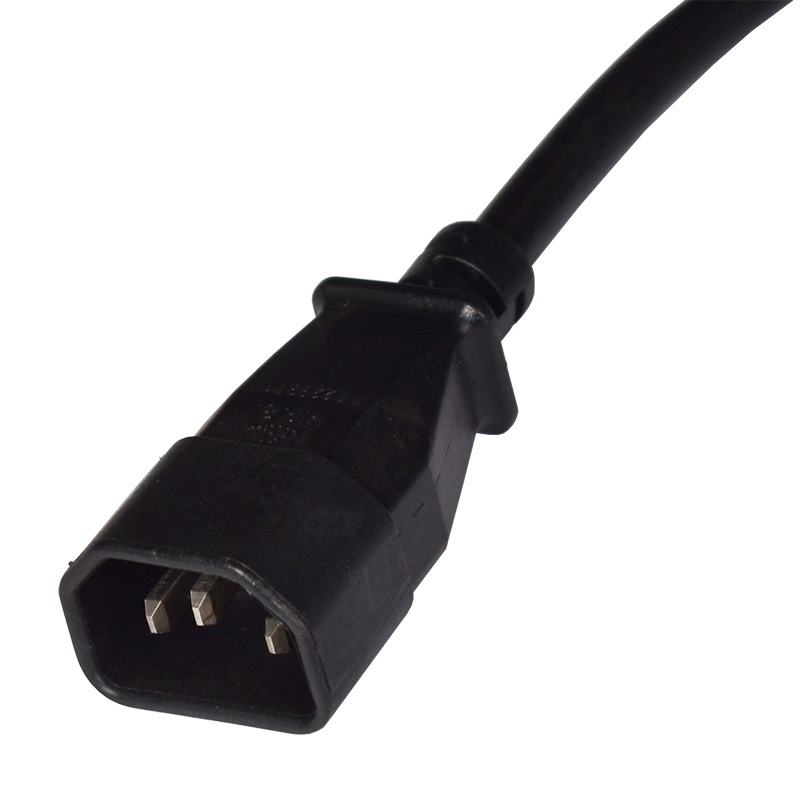 2m IEC C14 Plug (M) to UK 13A Socket (F)