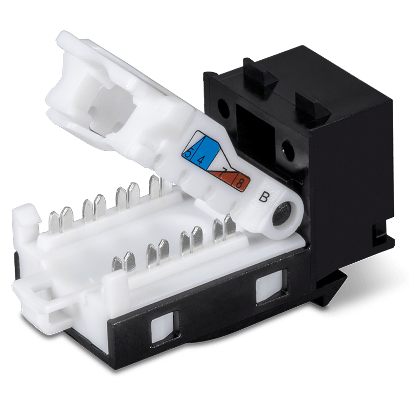 TRENDnet TC-K50C6BK Cat6 Keystone Jack, Black- 50-Pack