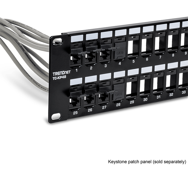 TRENDnet TC-K50C6BK Cat6 Keystone Jack, Black- 50-Pack