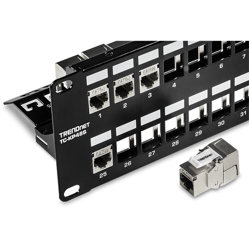 TRENDnet TC-KP48S 48-Port Blank Keystone Shielded 2U HD Patch Panel	