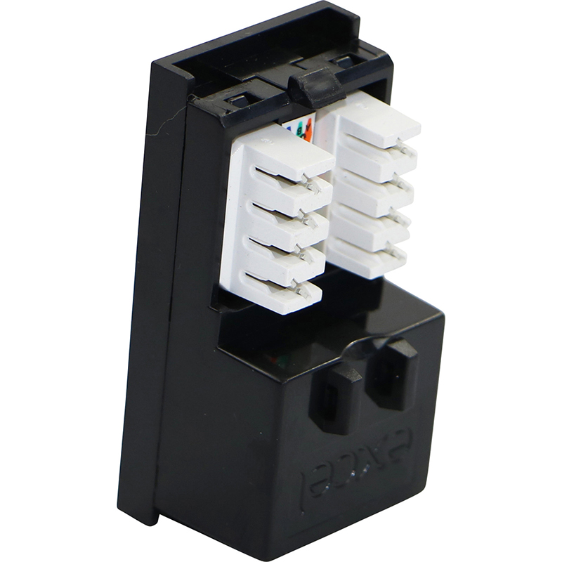 Excel Cat6 UTP RJ45 Low Profile Shuttered Module - Black