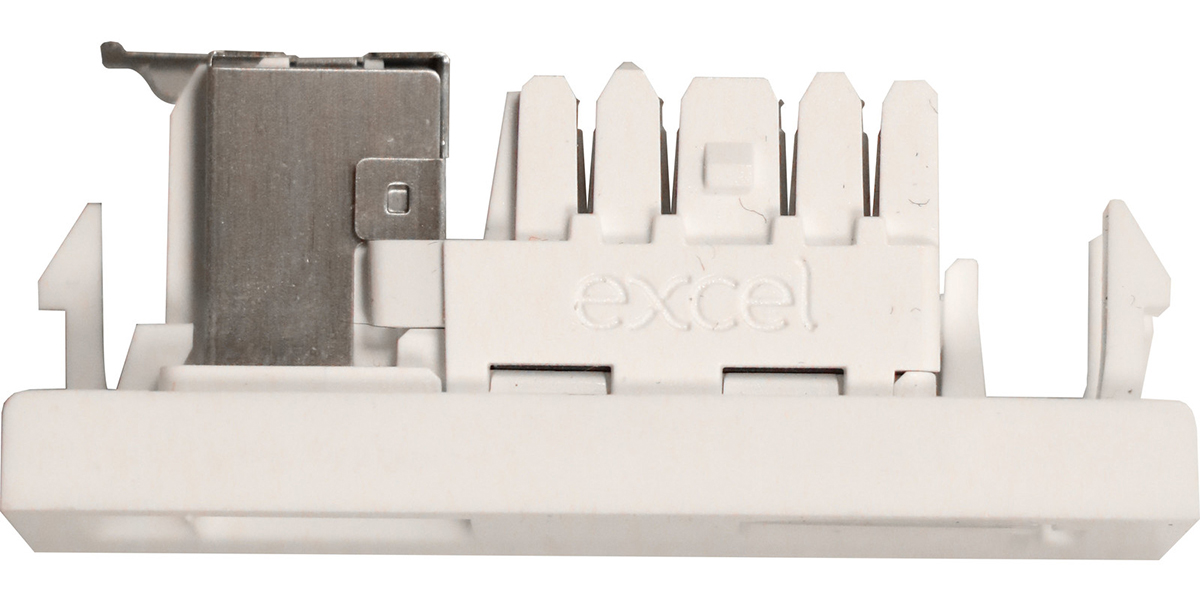 Excel CAT6a Screened Module White 50 x 25mm PK12