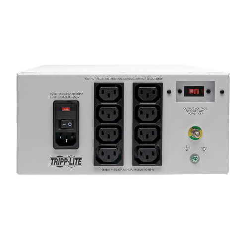 Tripp Lite IS1000HGDV Dual-Voltage 115/230V Medical-Grade Isolation Transformer