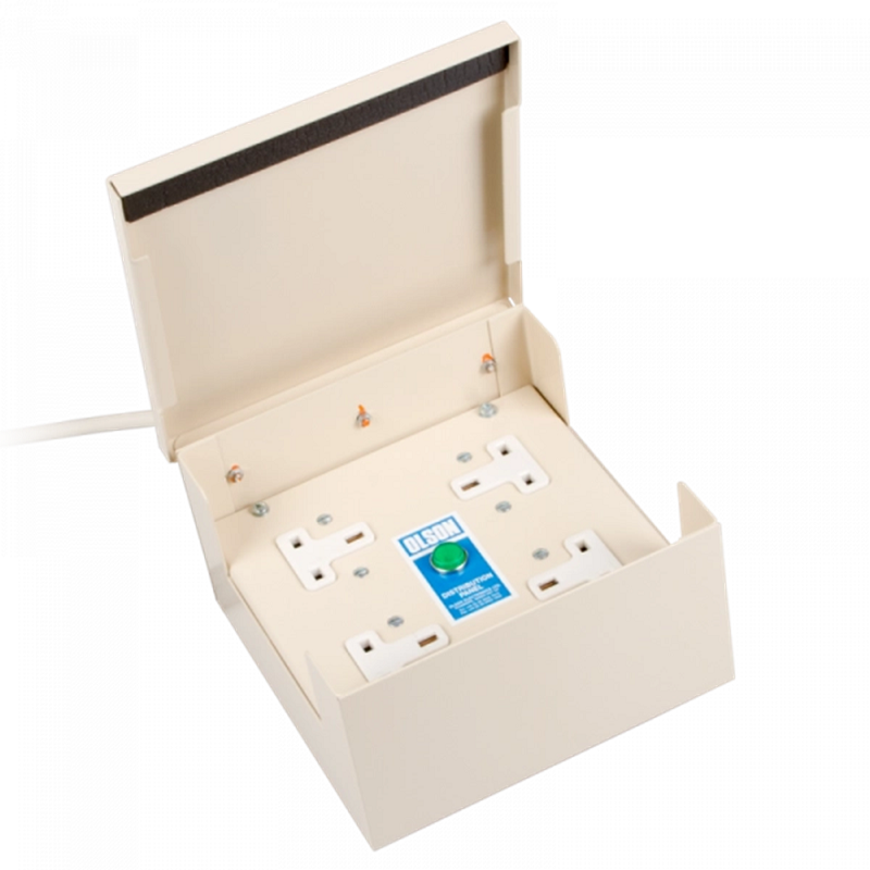 Olson HG13A/04/FB Hospital Grade 4 Way 13A Unswitched Free-Standing Floor Box PDU