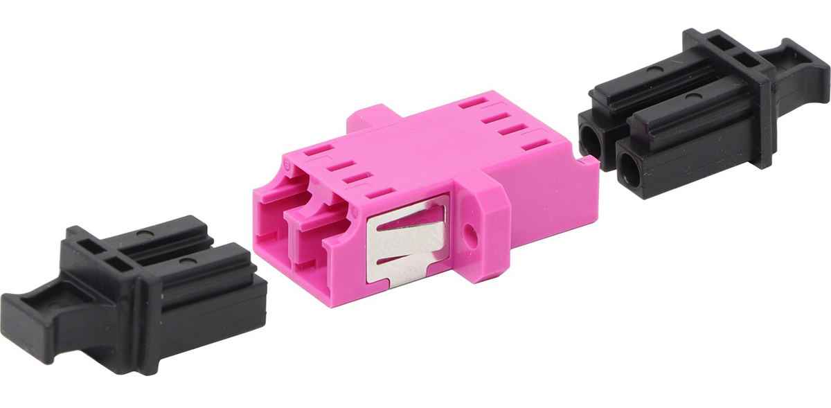 Enbeam LC Duplex Adaptor Multimode - Violet 6-Pack