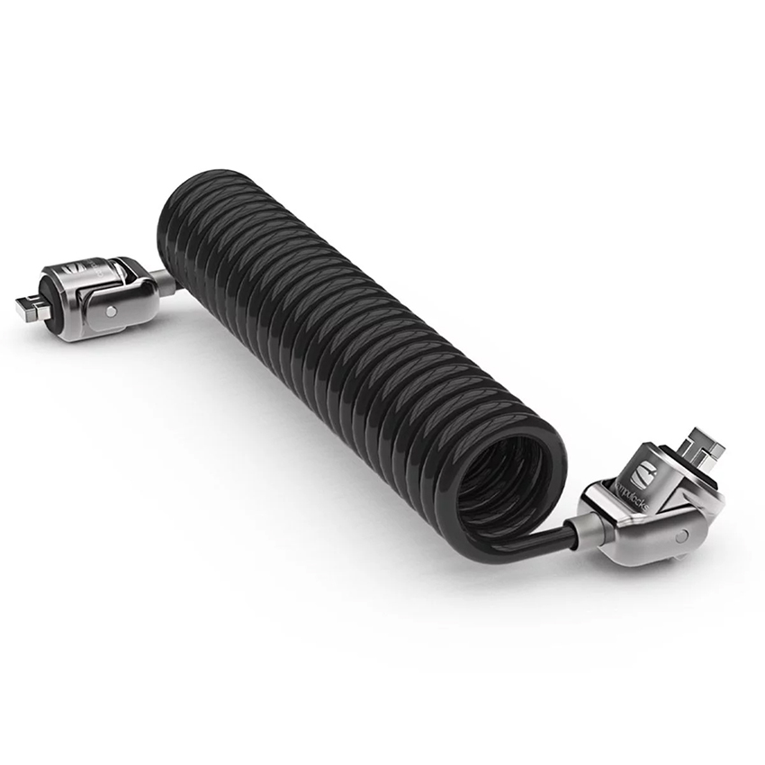 Compulocks CL02H Dual Head Coiled Cable Keyed Lock - Security cable lock