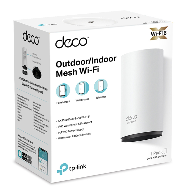 TP-Link Deco X50-Outdoor AX3000 Outdoor / Indoor Whole Home Mesh WiFi 6 Unit