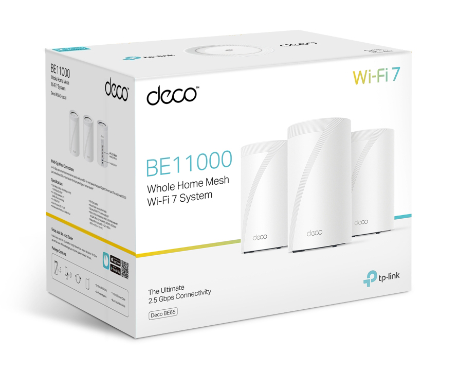 TP-Link Deco BE65(1-Pack) BE9300 Whole Home Mesh WiFi 7 System