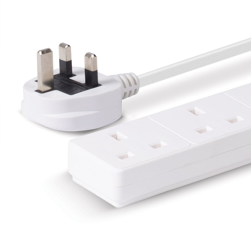 Lindy 70145 2m 4-Way UK Mains Power Extension, White