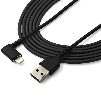 StarTech RUSBLTMM2MBR 2m USBA to Lightning Cable, Right Angled, Black