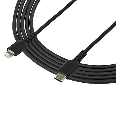 StarTech RUSBCLTMM2MB 2m USBC - Lightning Cable Black Rugged Aramid Fiber